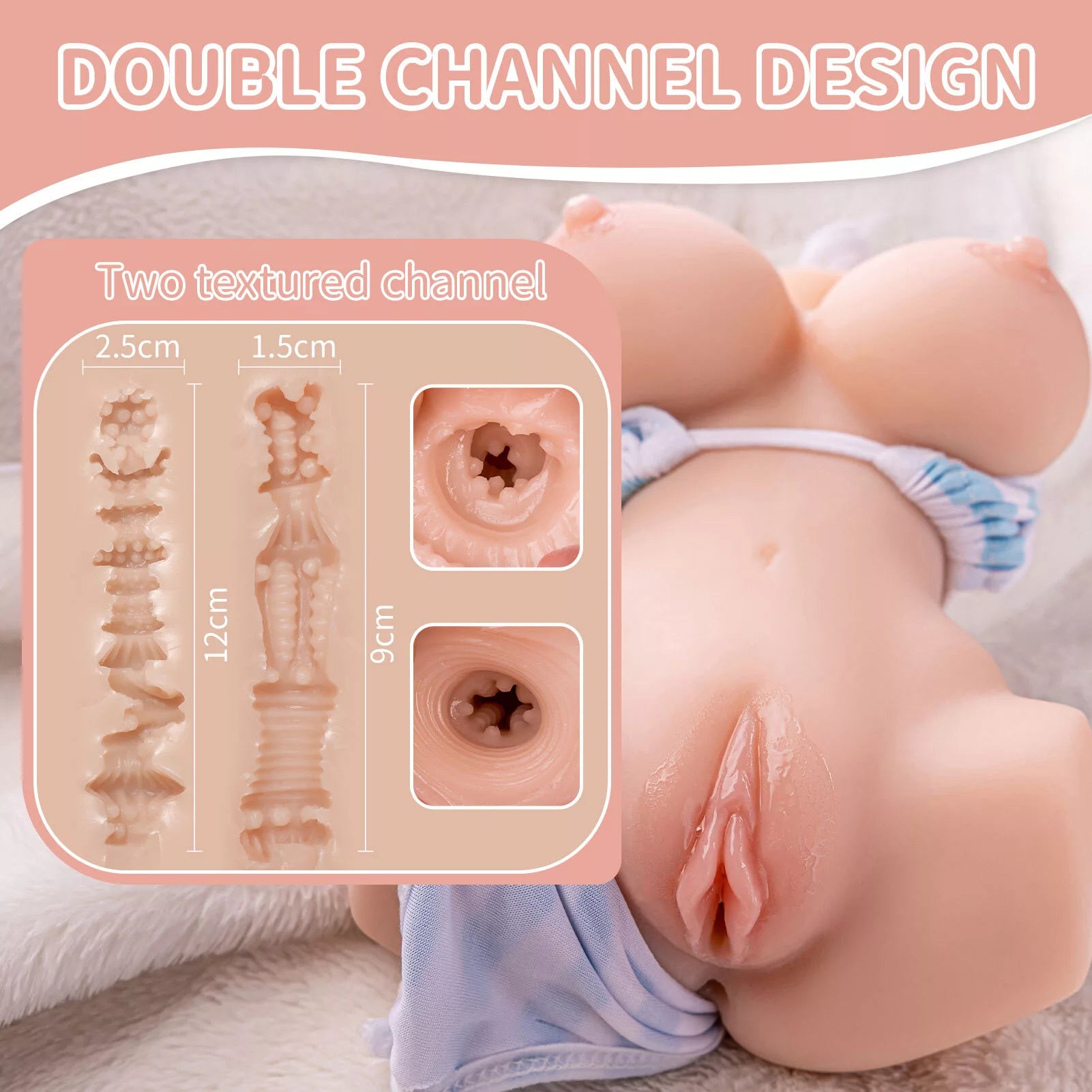 2.8LB Small Vibrating Sex Doll Masturbator