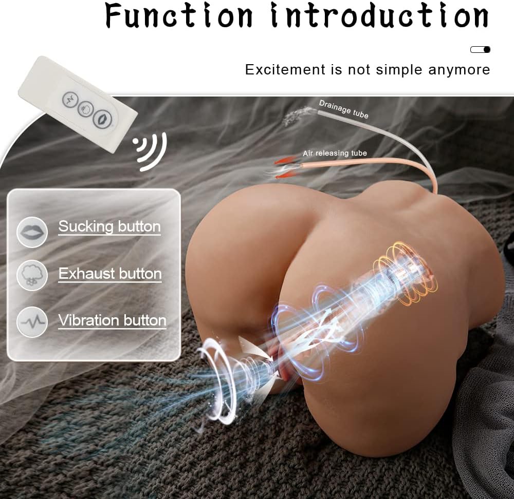 13.5LB Lifelike Sex Doll Ass Masturbator with 5 Suction & Vibration Modes