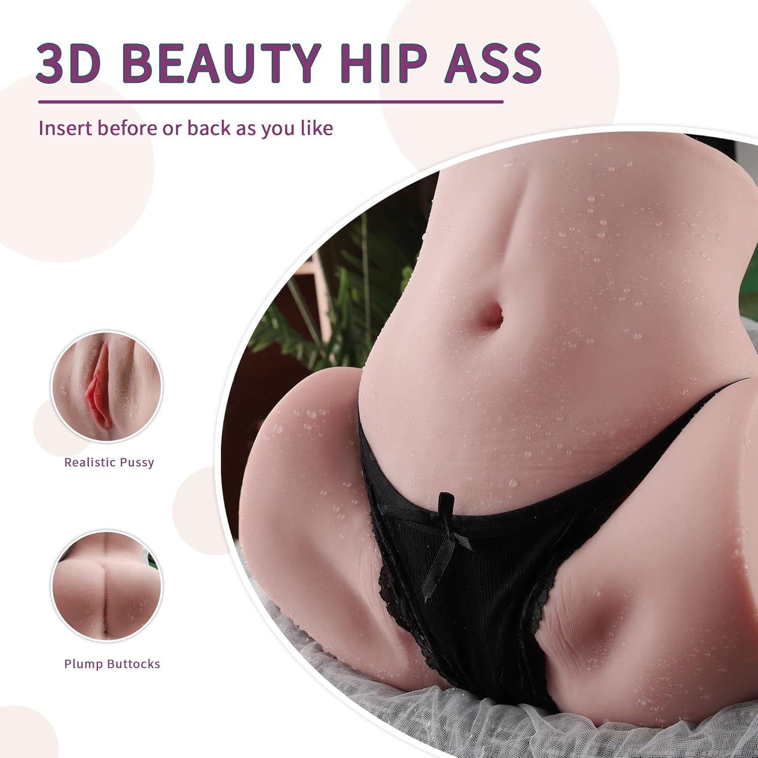 17.4LB Realistic Sex Doll Torso Pocket Pussy Ass