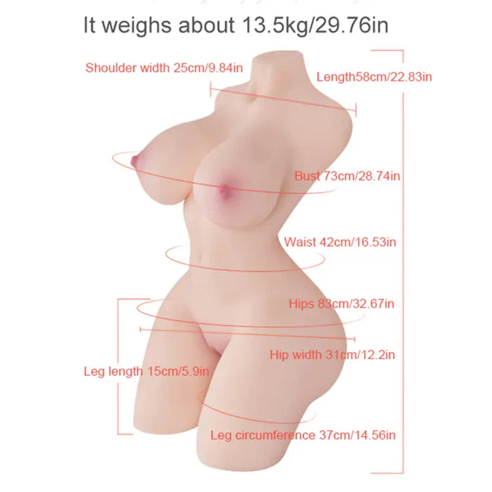 Zenobia-29.76LB Lifelike Gel-filled Female Torso Sex Doll